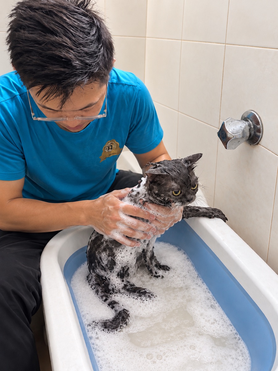 Cat grooming at Famous Beast Cattery